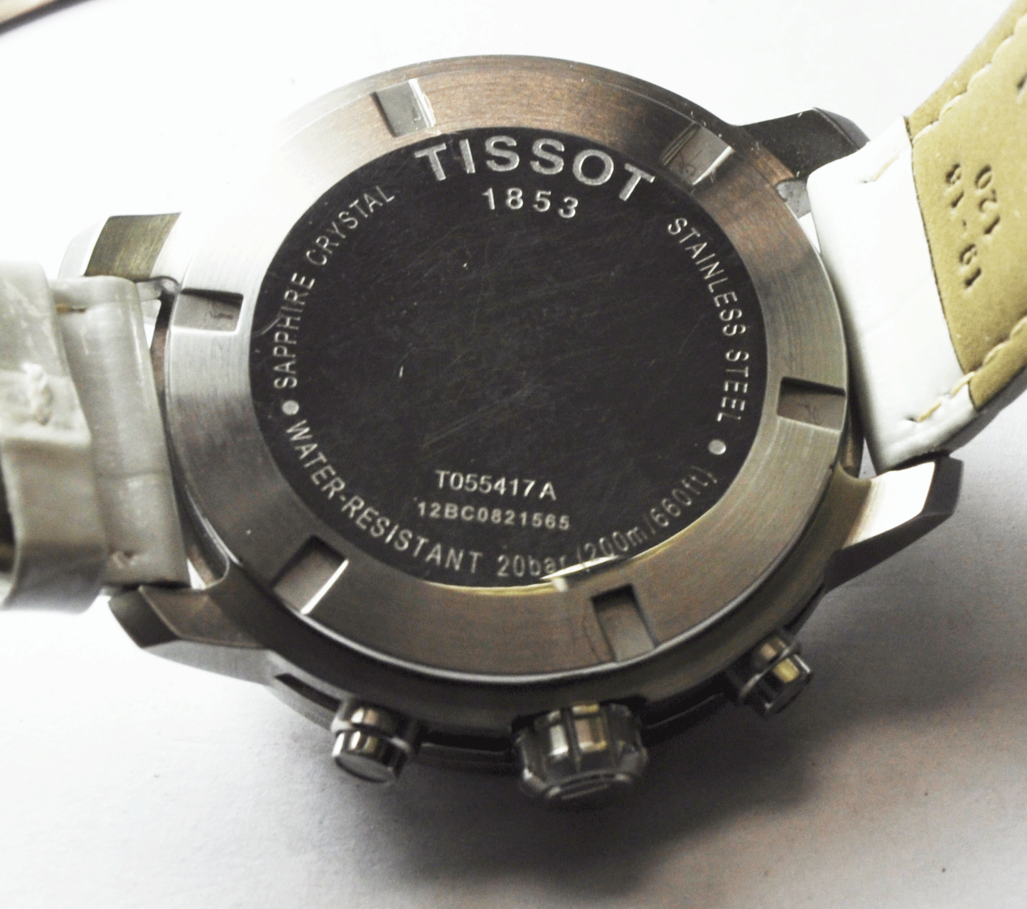 Tissot White Dial Chronograph T055417A Chronograph w Box & Papers 42mm