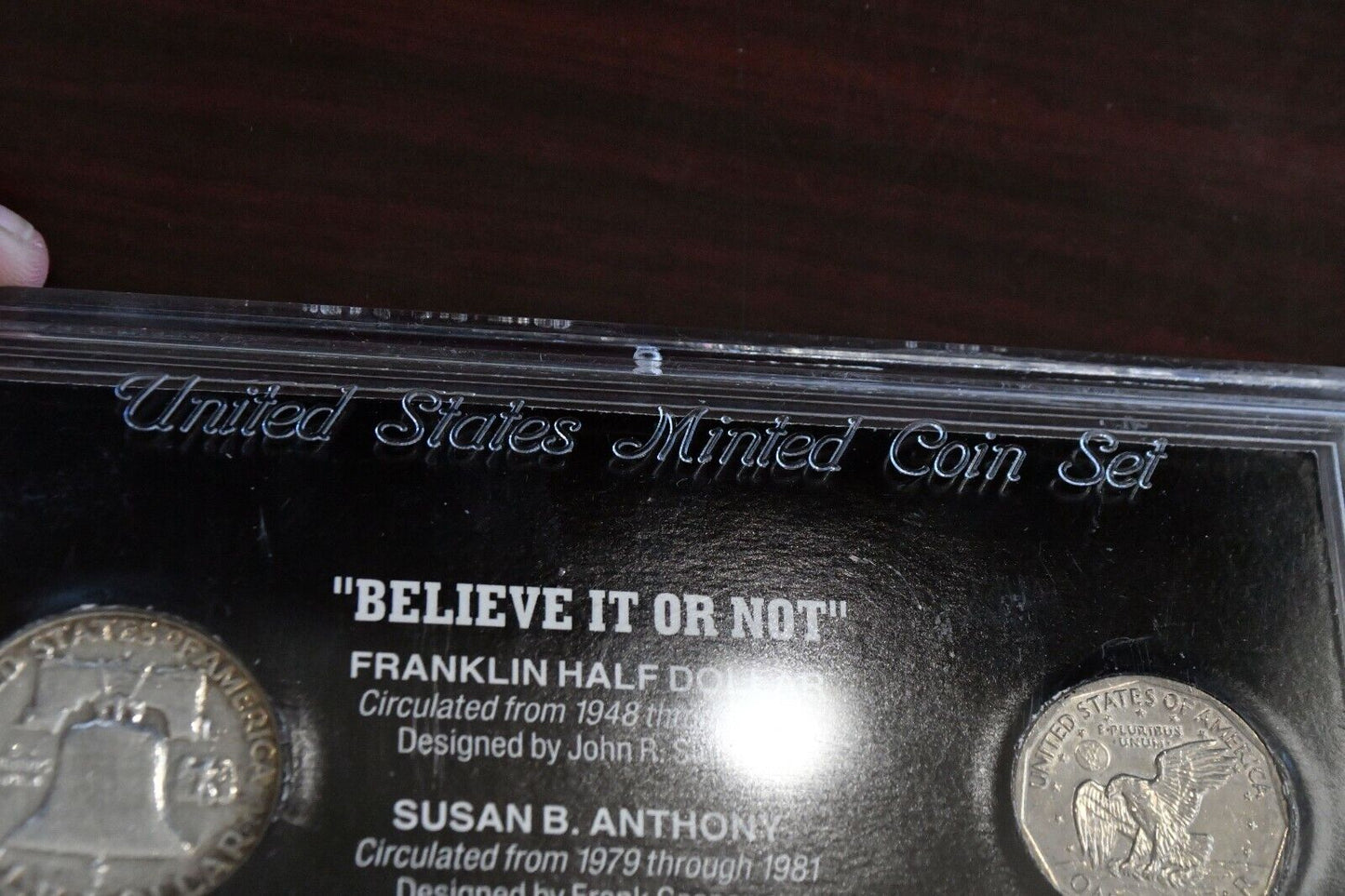 Believe It Or Not 1980 Susan B Anthony Dollar and 1962 Franklin Half Dollar Set