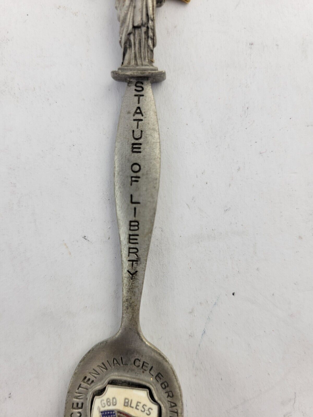 Vintage STATUE OF LIBERTY CENTENNIAL CELEBRATION 1886-1986 SOUVENIR SPOON FLAG
