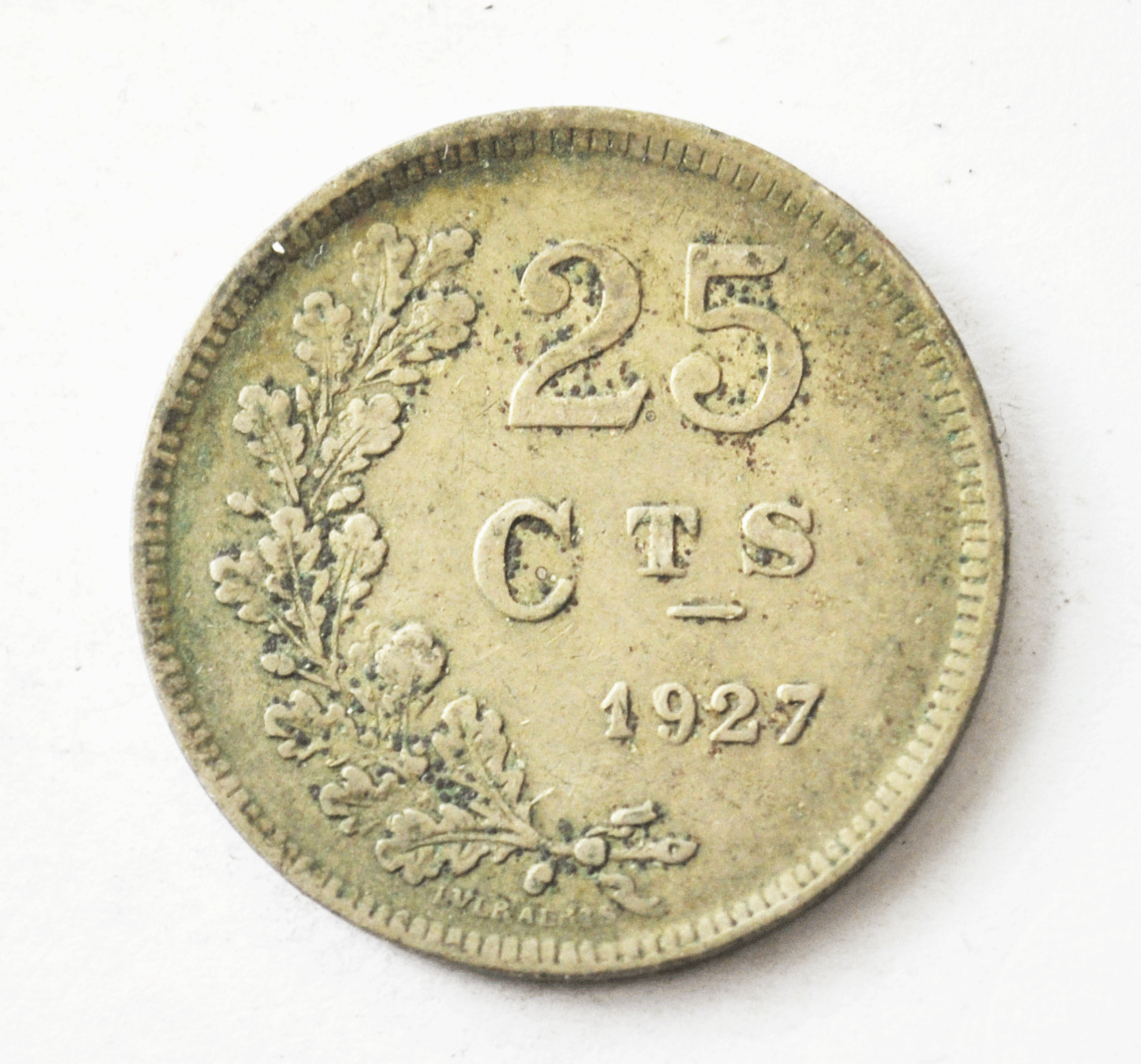 1927 Luxembourg 25 Twenty Five Centimes KM# 37 Copper Nickel Coin