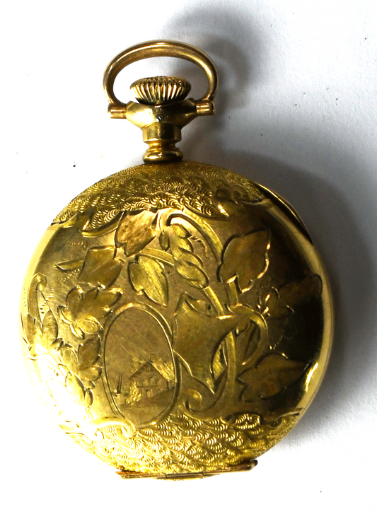 1905 Hampden Diadem Size 3/0 PW GF Hunters Case Paperwork in Case Enamel Dial