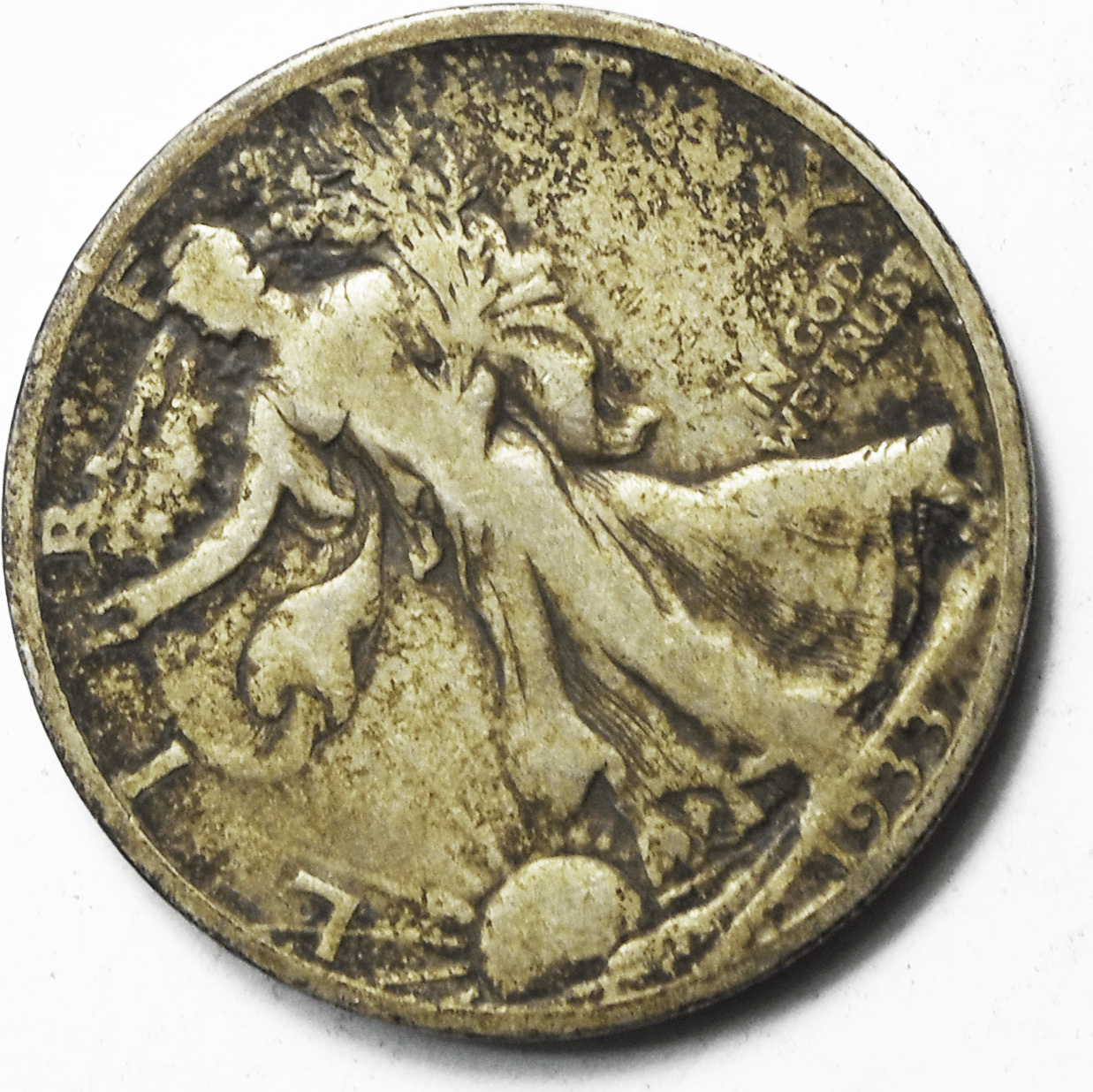 1933 S 50c Walking Silver Half Dollar Fifty Cents San Francisco