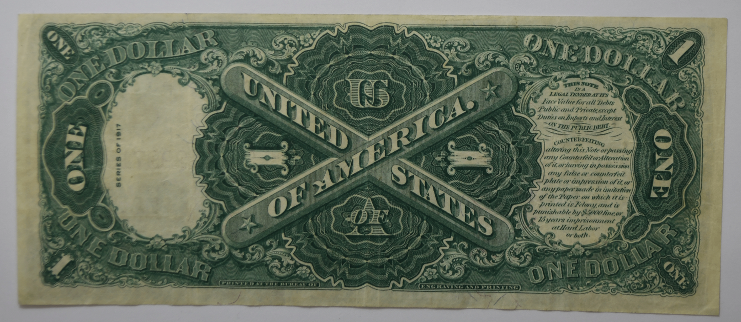 1917 $1 One Dollar Legal Tender Note Washington Red Seal M89971978A  FR#39