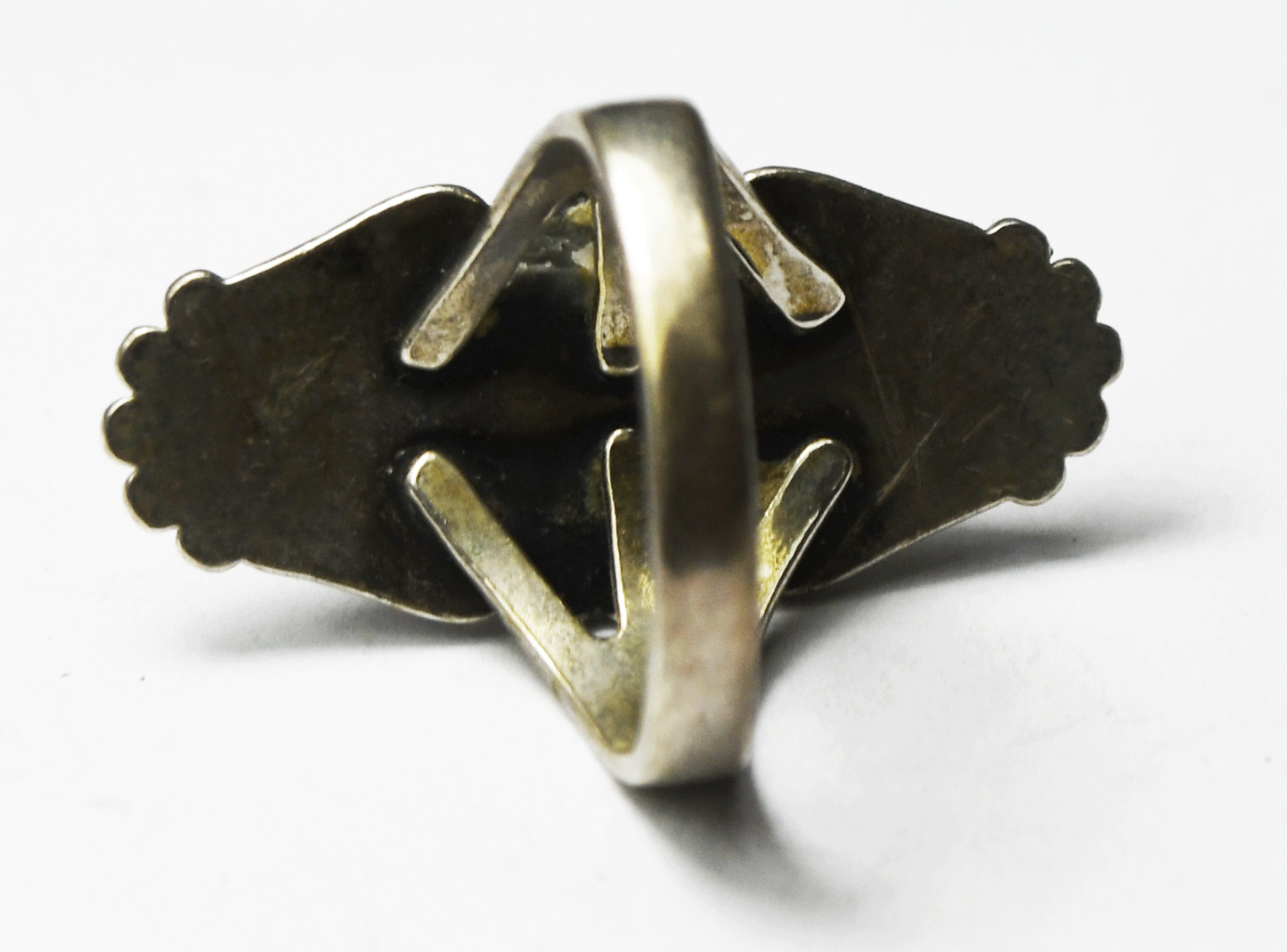 Antique Sterling Silver Bell Trading 32mm Elongated Domed Ring Size 7-1/2