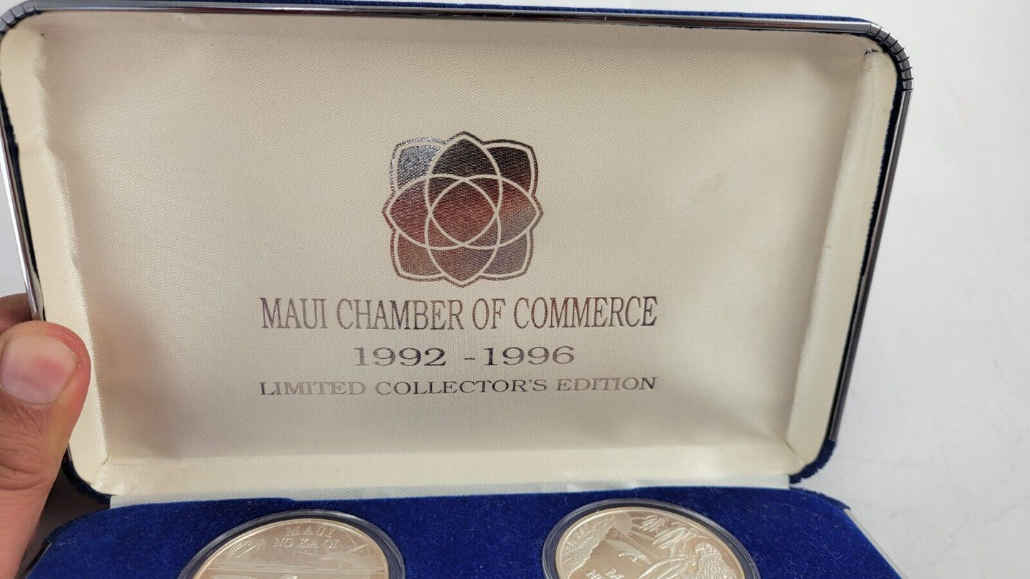 1992-1996 Proof Maui Trade Dollars  .999 1oz. Fine Silver 5pc Collectors Edition