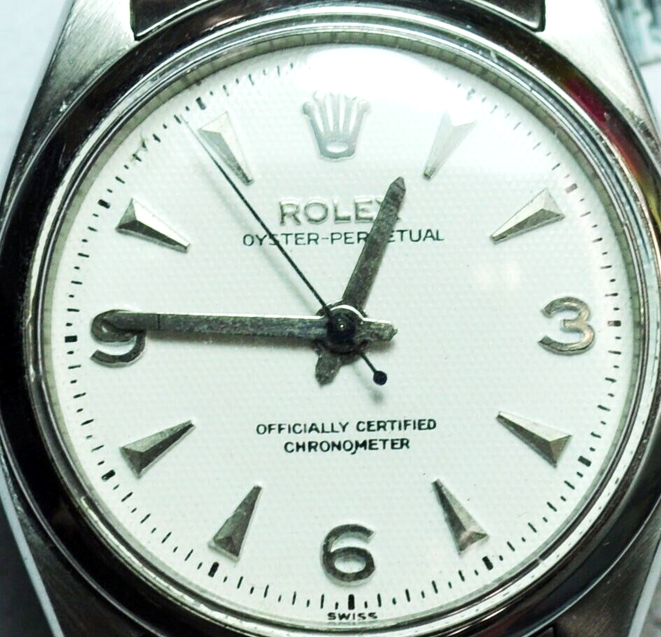 1954 Men's Rolex 6580 34mm Automatic 1030 Oyster Perpetual White Dial