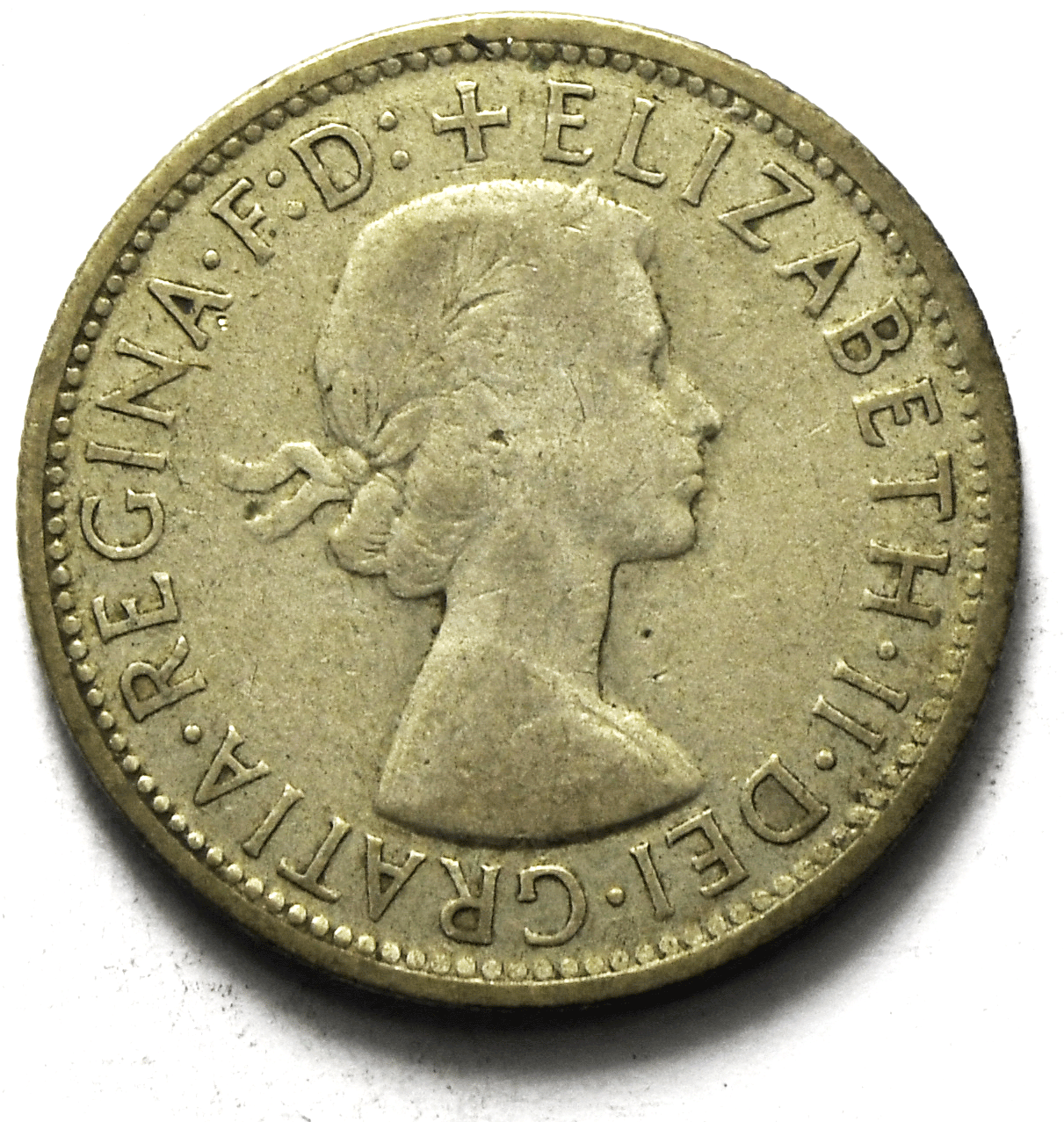 1956 Australia Florin Silver Coin KM# 60