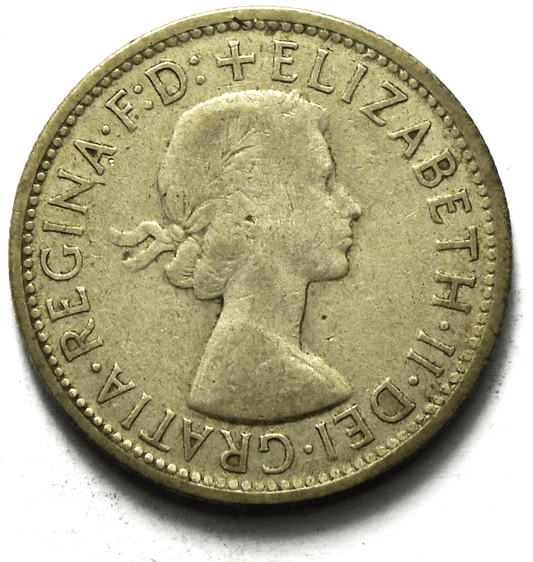 1956 Australia Florin Silver Coin KM# 60