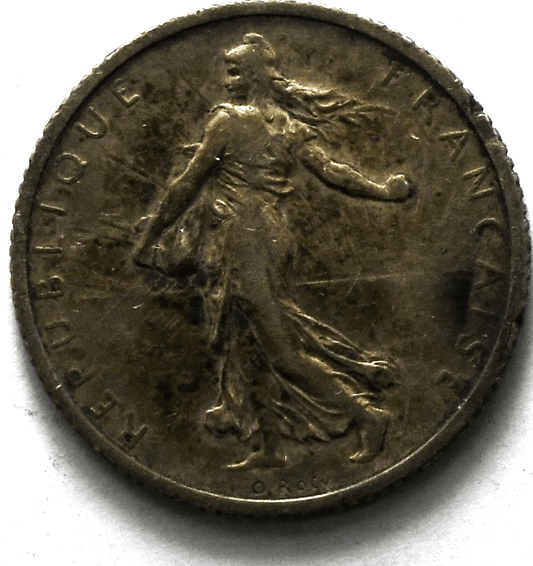 1917 France Silver One Franc Coin KM# 844.1