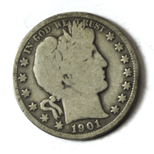 1901 O 50c Barber Silver Half Dollar Fifty Cents US New Orleans