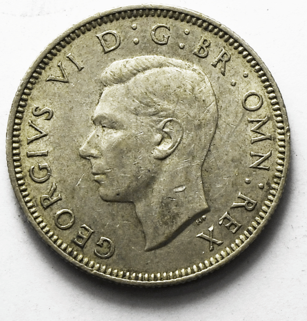 1939 Great Britain Silver One Shilling Coin KM# 853