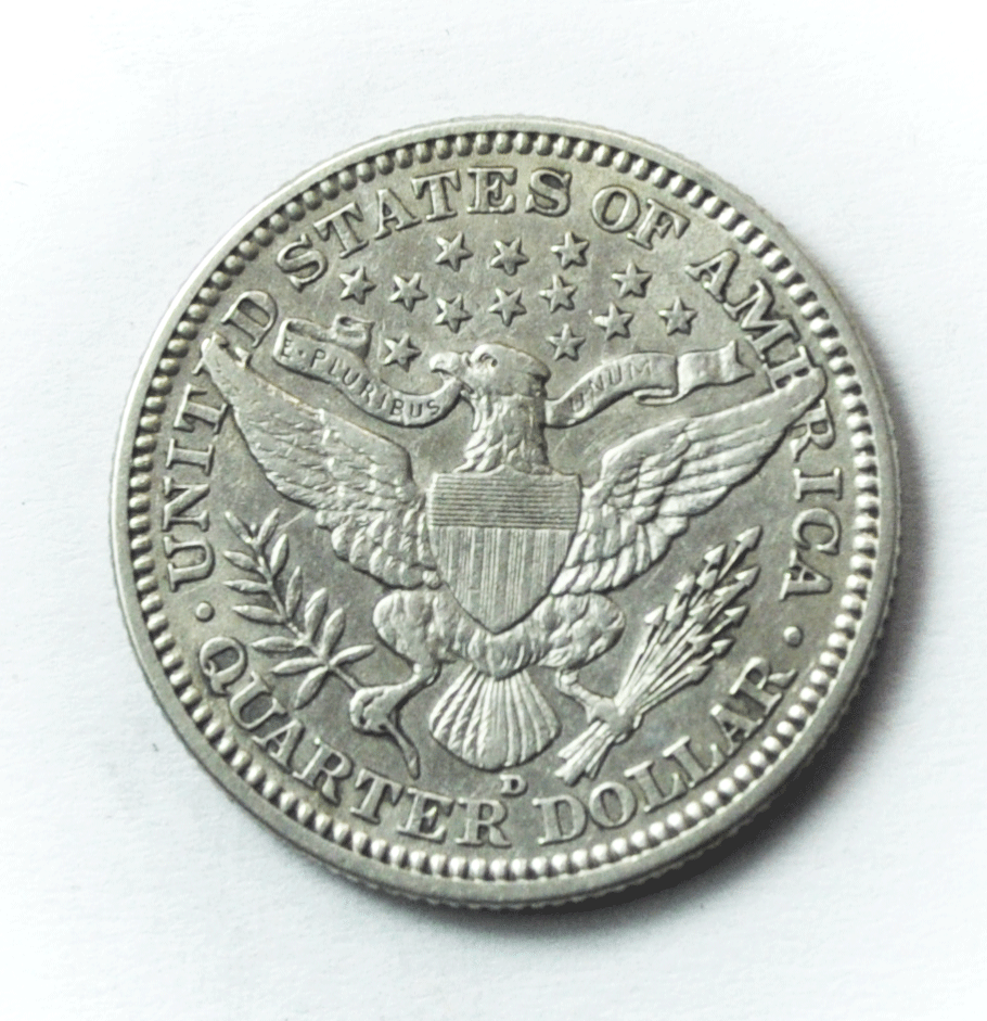 1916 D 25c Barber Silver Quarter Dollar Twenty Five Cents Denver AU
