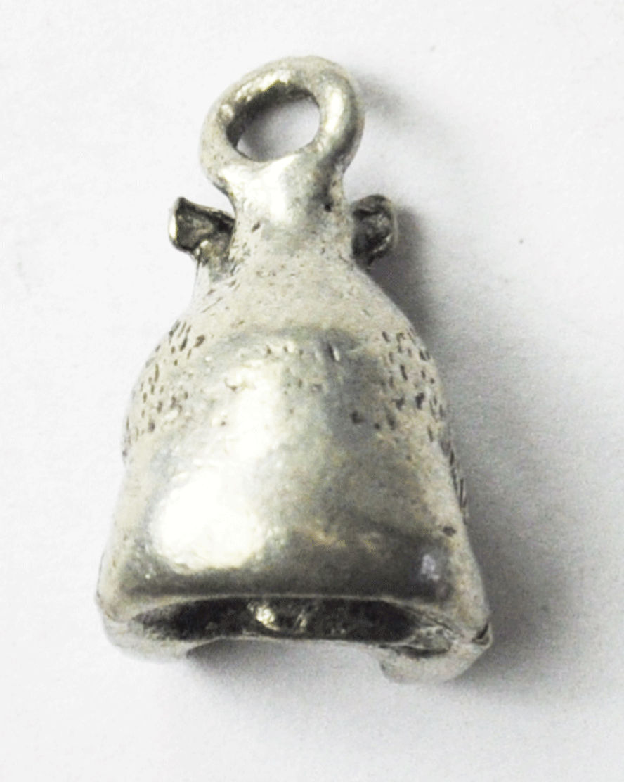 Sterling Silver 3-D Panda Bear Eating Bamboo Microsculture Charm 17mm x 11mm