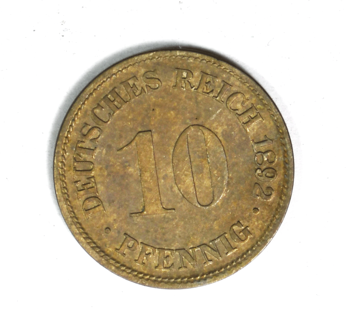 1892 D Germany Empire 10 Ten Pfennig KM# 12