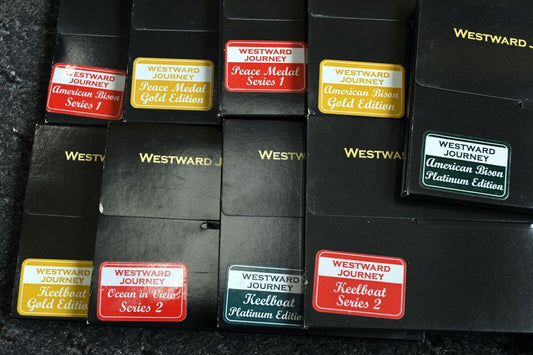 9 Westward Journey Commemorative Sets Bison Nickel Peace Medal Ocean in View