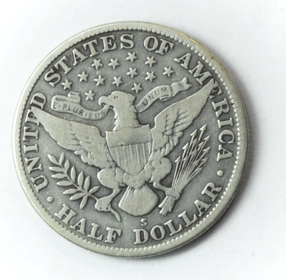 1915 S 50c Barber Silver Half Dollar Fifty Cents US San Francisco