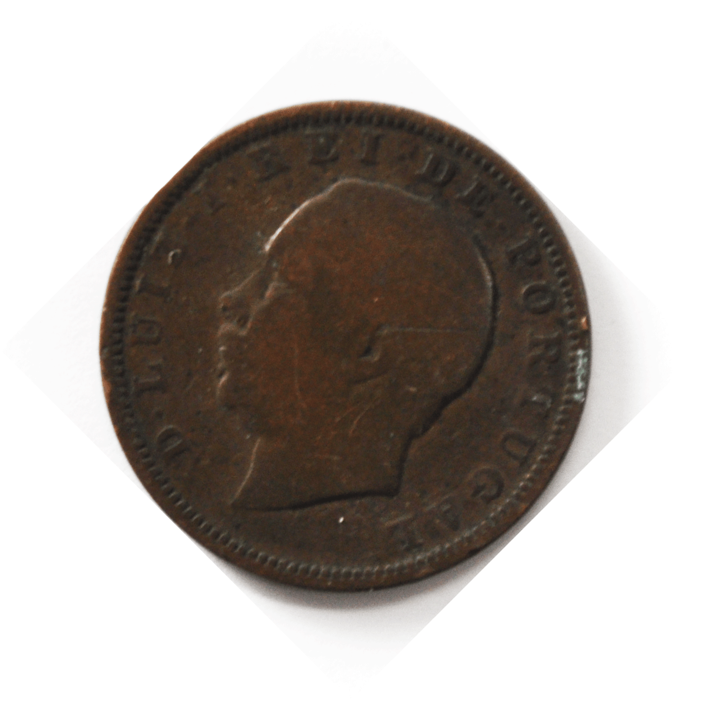 1883 Portugal 20 Twenty Reis Bronze Coin KM# 527