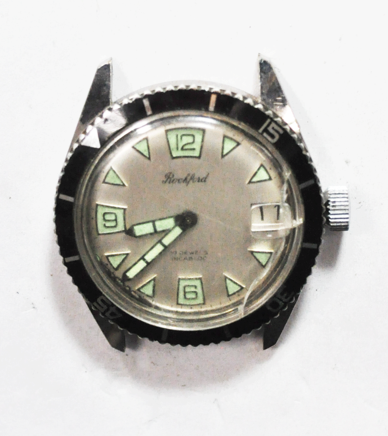 Vintage Rockford 17 Jewels Manual Wind Wristwatch Bennett 1803 35mm Sport Diver