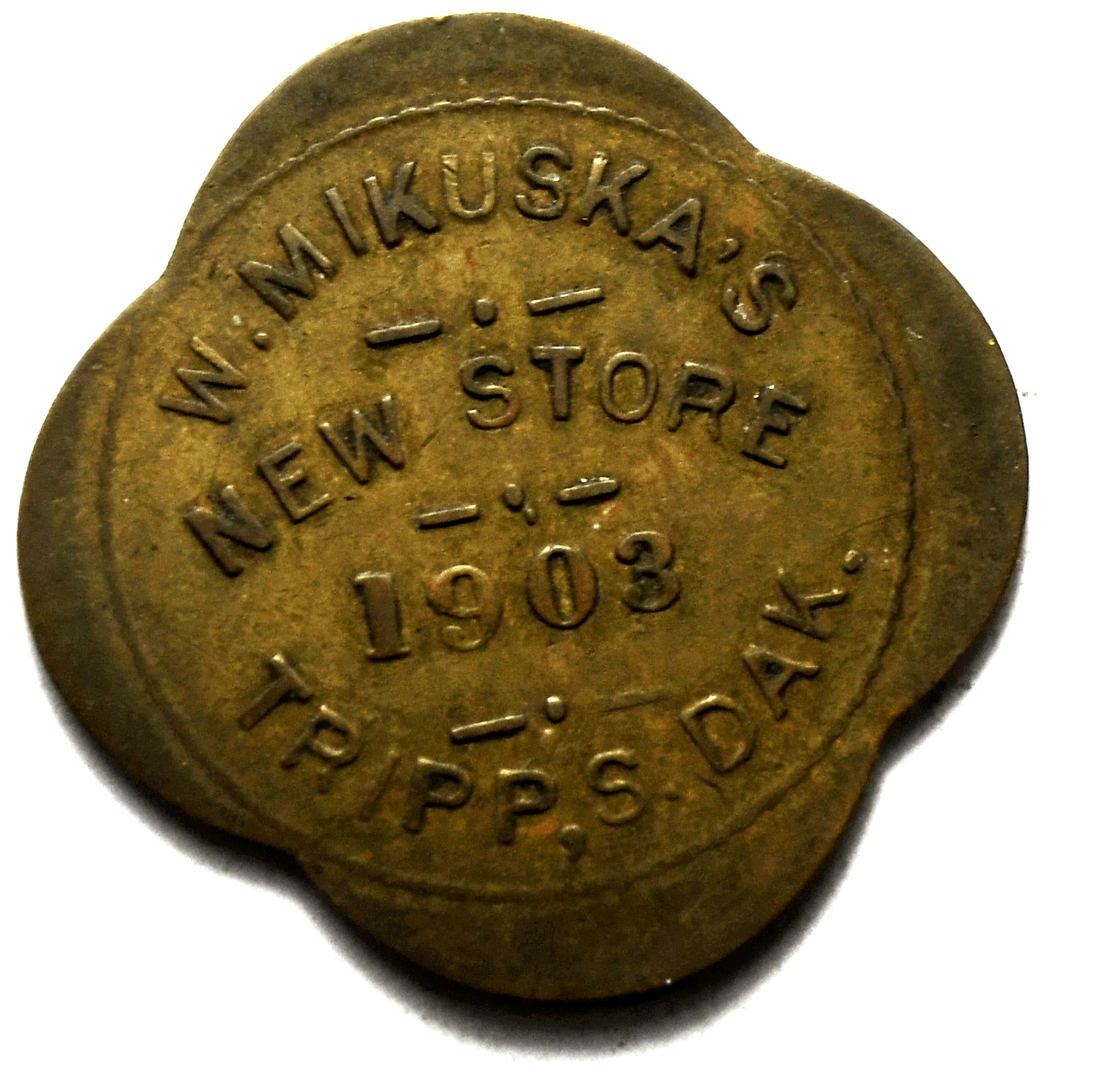 1903 Tripp South Dakota 1903 Mikuska's Store 10 Cents Trade Token 28mm