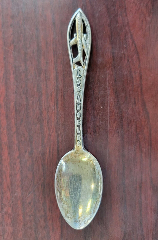 Los Angeles International Airport Sterling 4 1/4" Souvenir Spoon .33oz. Bell