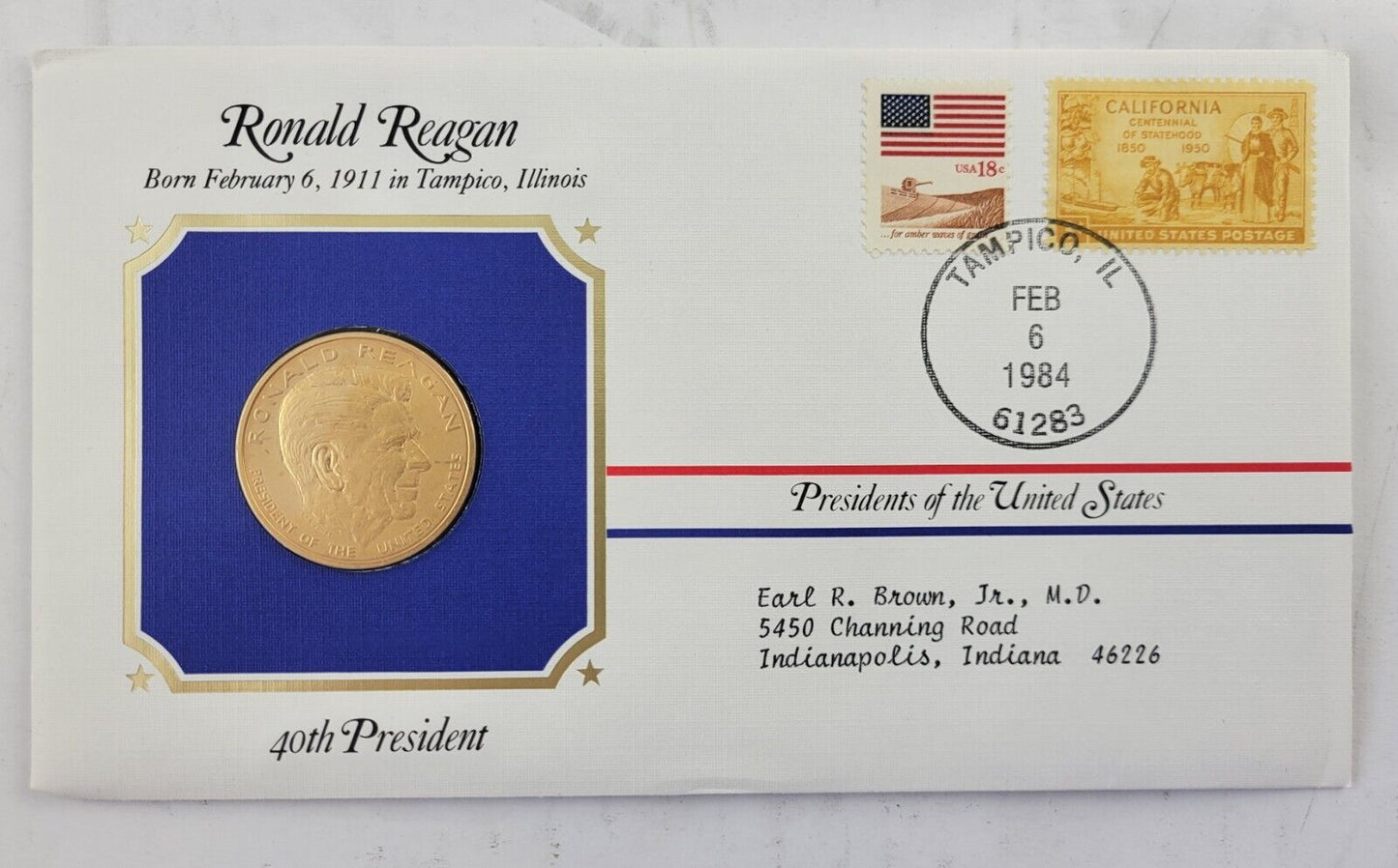 G Cleveland Presidential Covers Medal Postal Commemorative Society Gold Plated