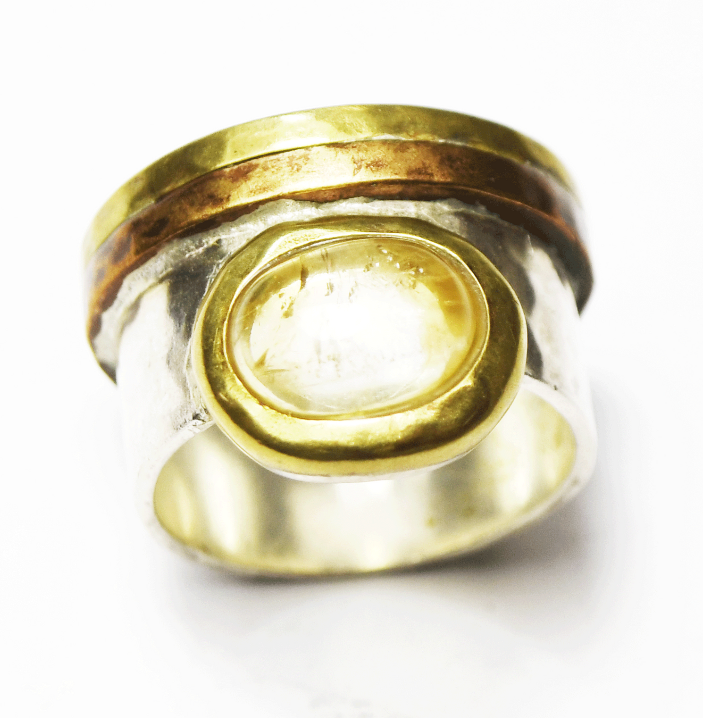 Sterling Silpada Metallic Mix R3364 Citrine Ring Copper 3-Tone 16mm Size 7