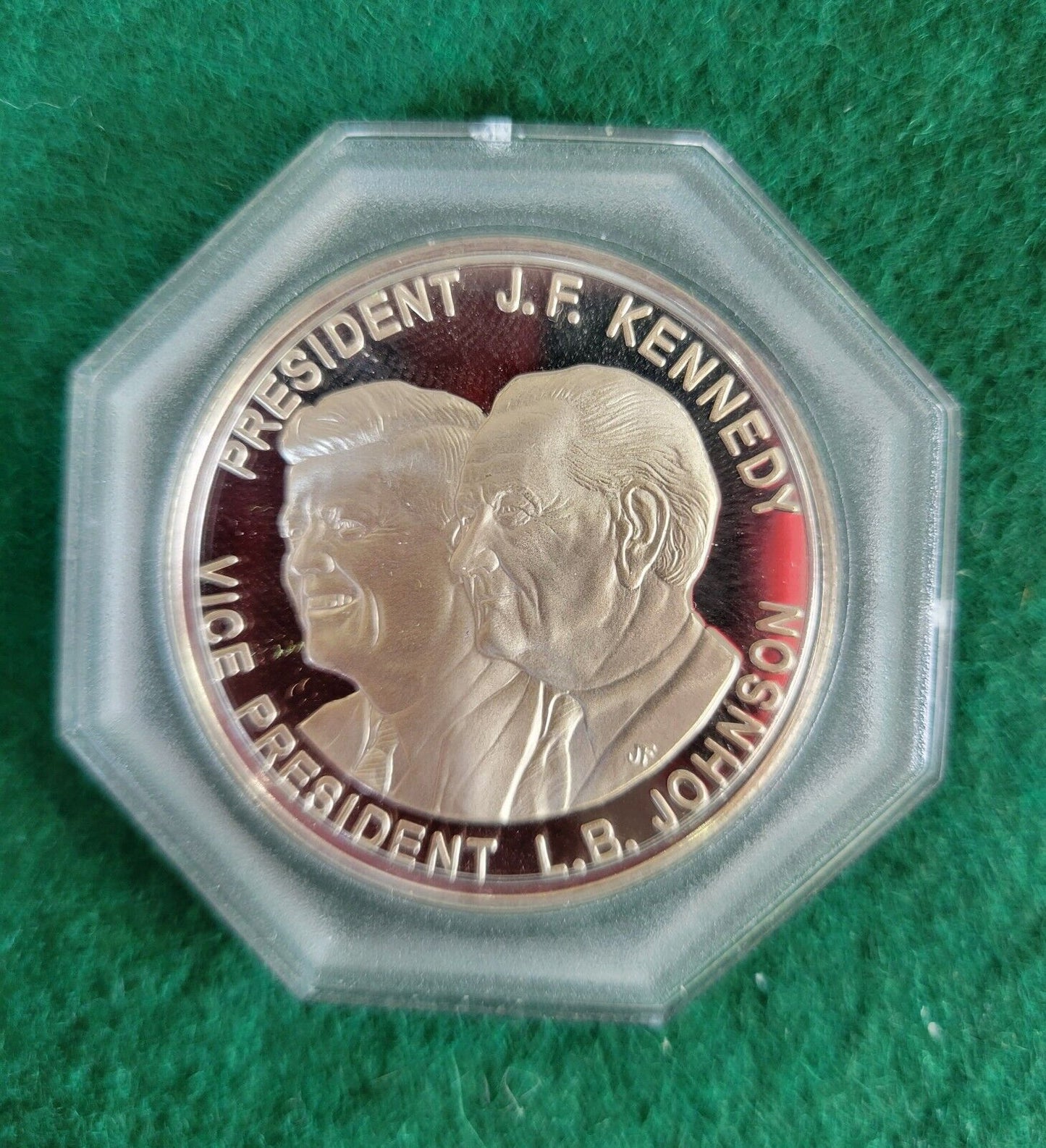 Salute To L.B.J. President Lyndon Johnson 2pc Franklin Mint Sterling Medals
