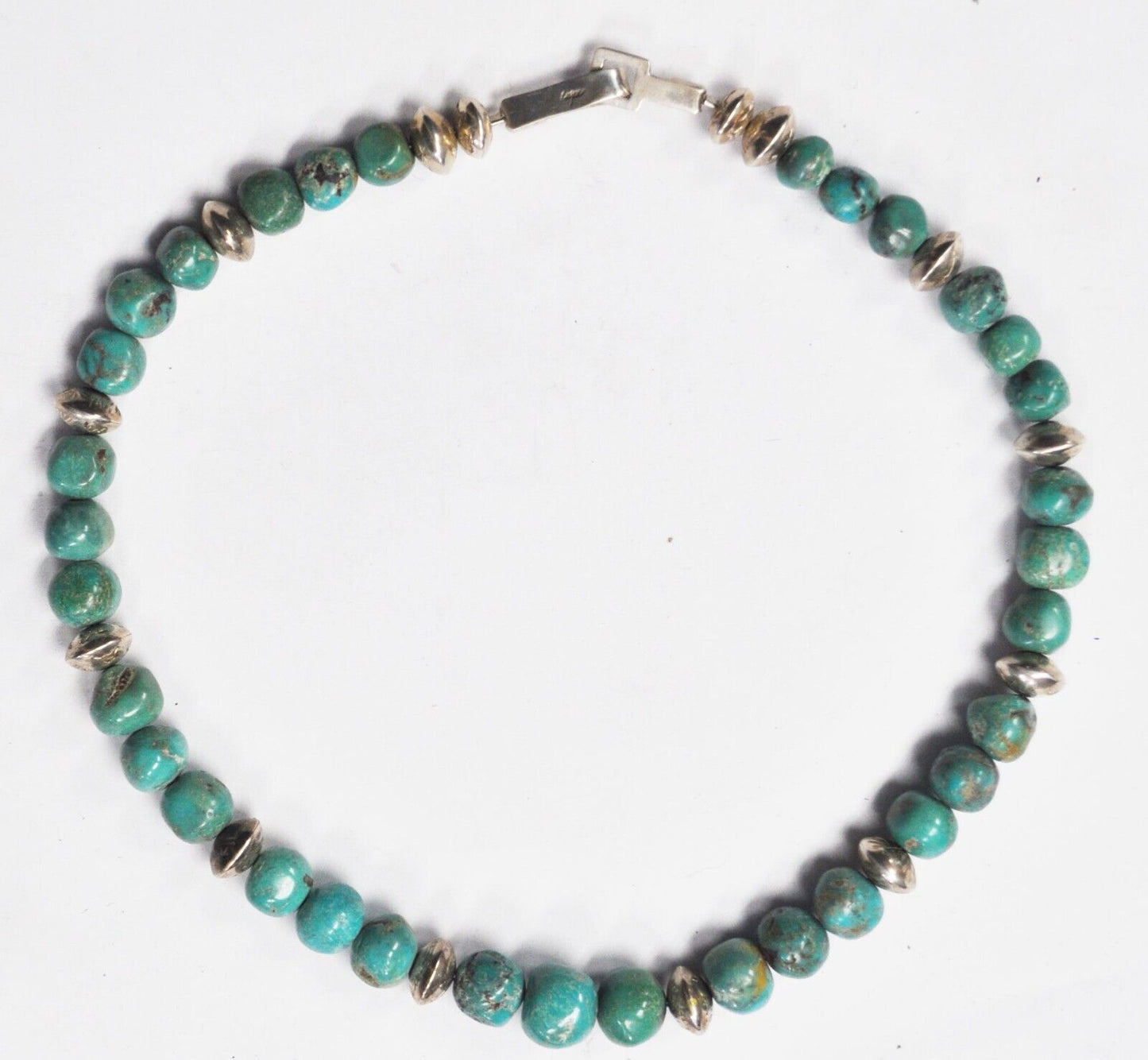 Sterling Silver Logan Signed Bead Necklace 11mm Hook Clasp  18"