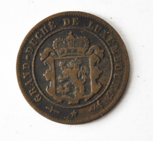 1908 u Luxembourg 2-1/2 Two and a Half Centimes KM# 21 Bronze Coin Low Mintage
