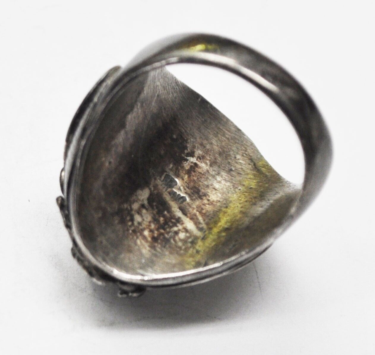 Vintage Sterling Silver Running Bear Eagle Domed Ring 30mm Size 11