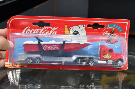 Coca-Cola Semi Trailer & Speedboat Toy Die-Cast Series 600 Sealed in Box