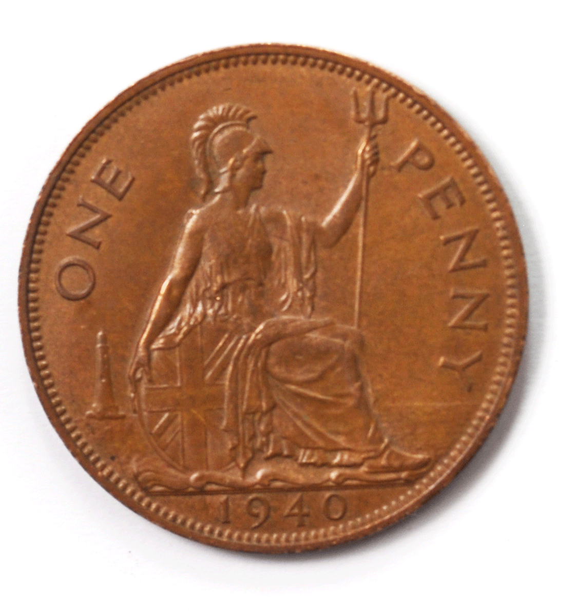 1940 Great Britain Penny Bronze Coin KM# 845