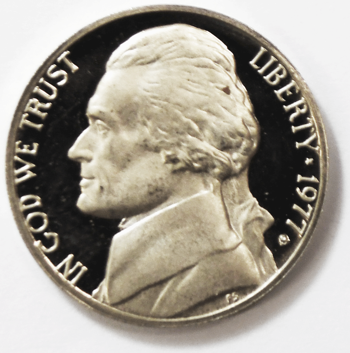 1977 S 5c Jefferson Proof Nickel Five Cents Uncirculated From Proof Set