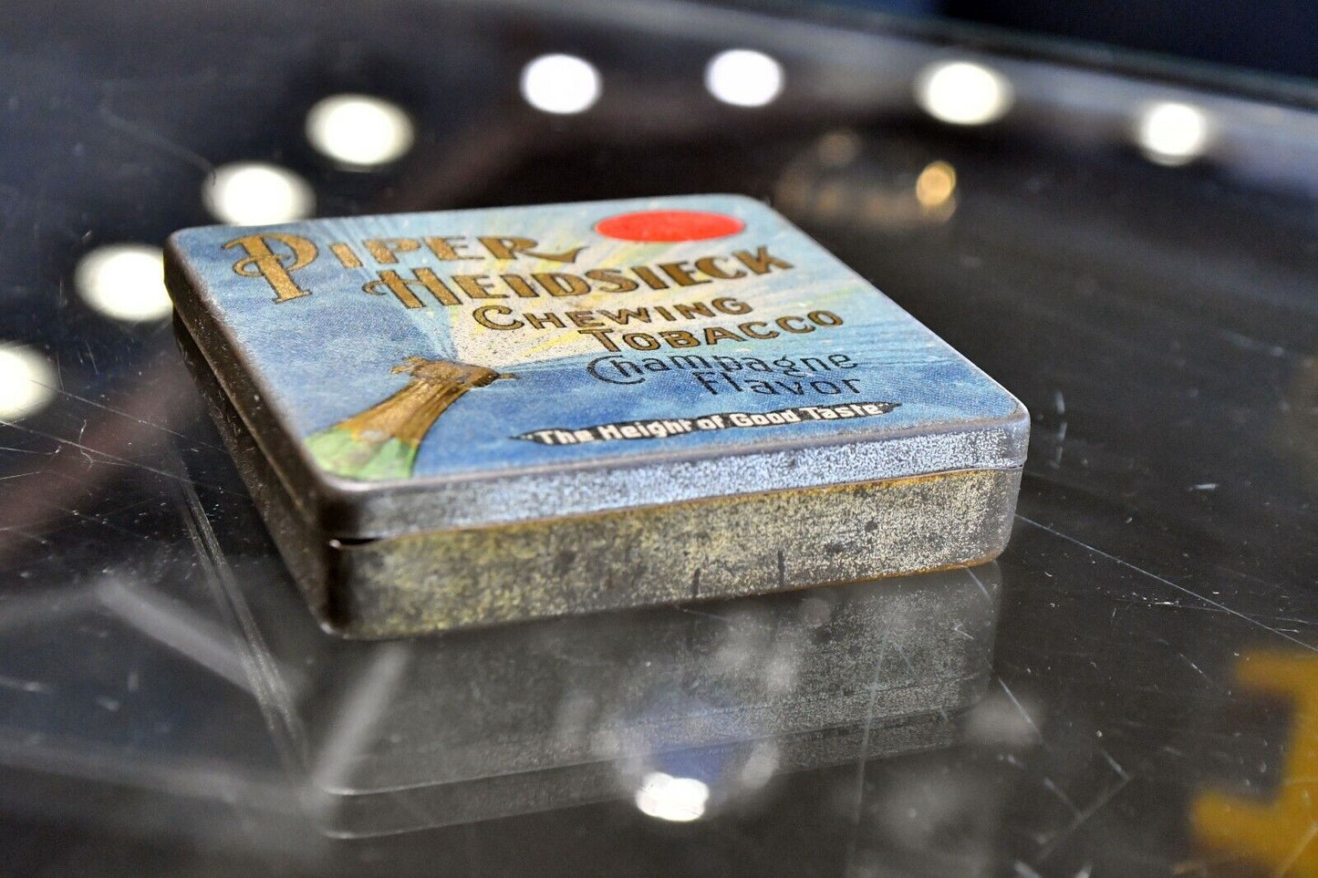 Piper Heidsieck Chewing Tobacco Champagne Flavor Tin Container 3" x 3" x 1/2"
