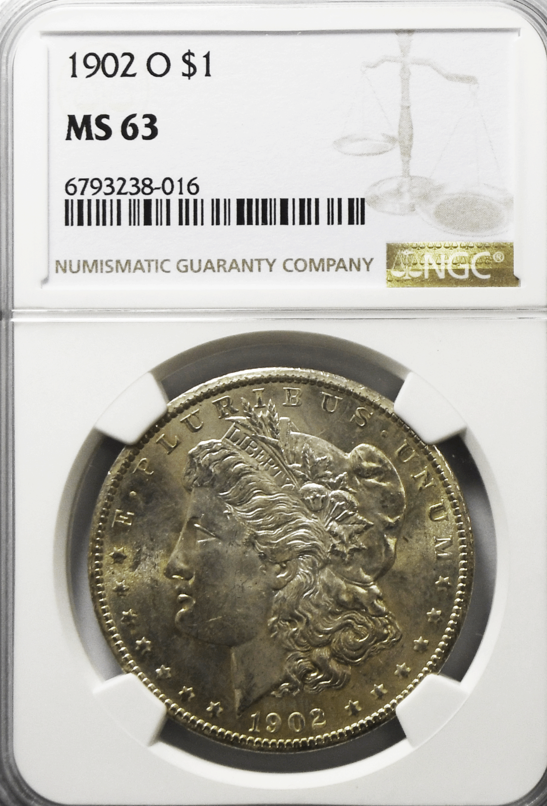 1902 O $1 Morgan Silver Dollar MS63 NGC Uncirculated New Orleans