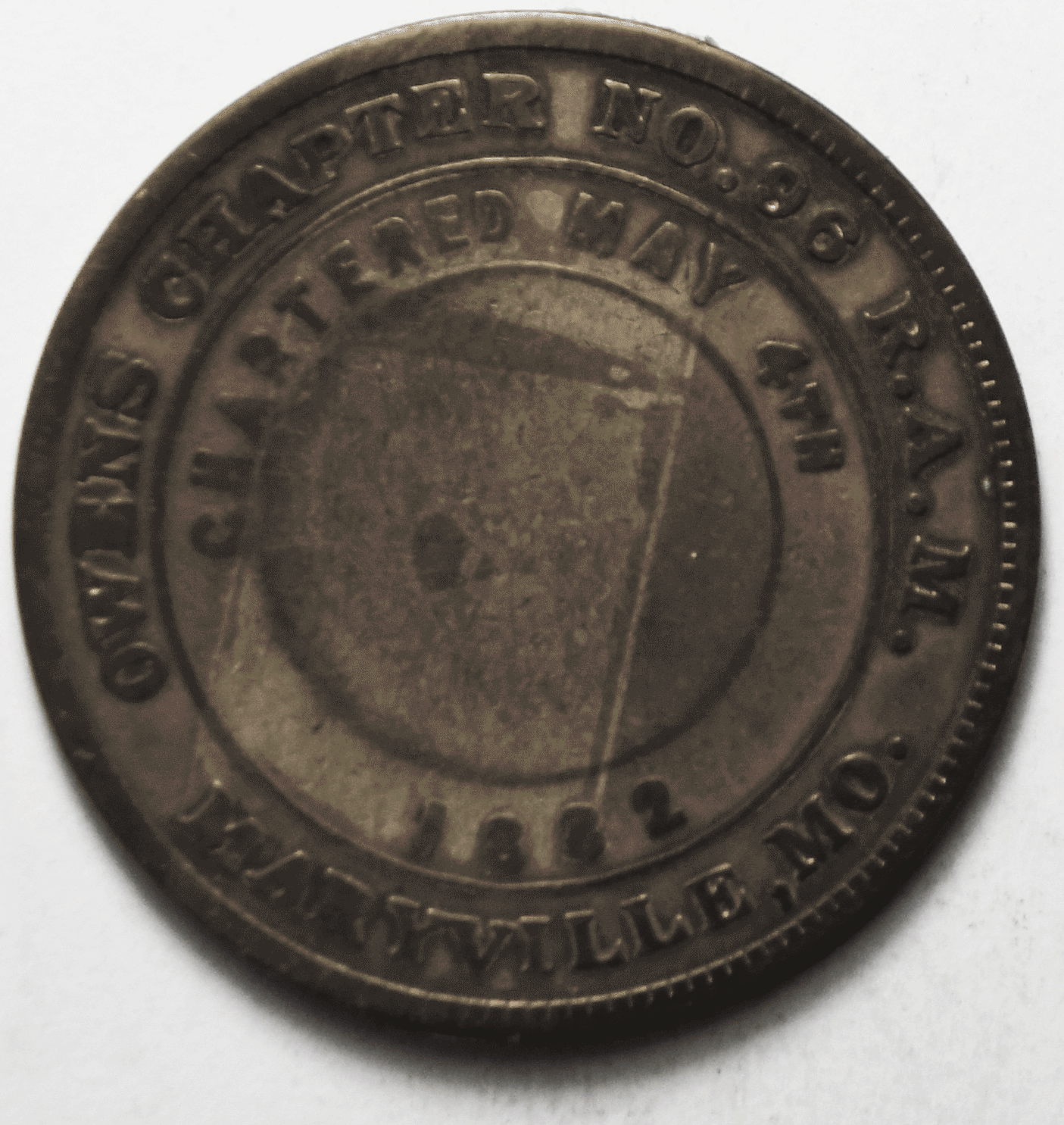 Maryville Missouri Masonic Copper Penny 32mm Chapter 96