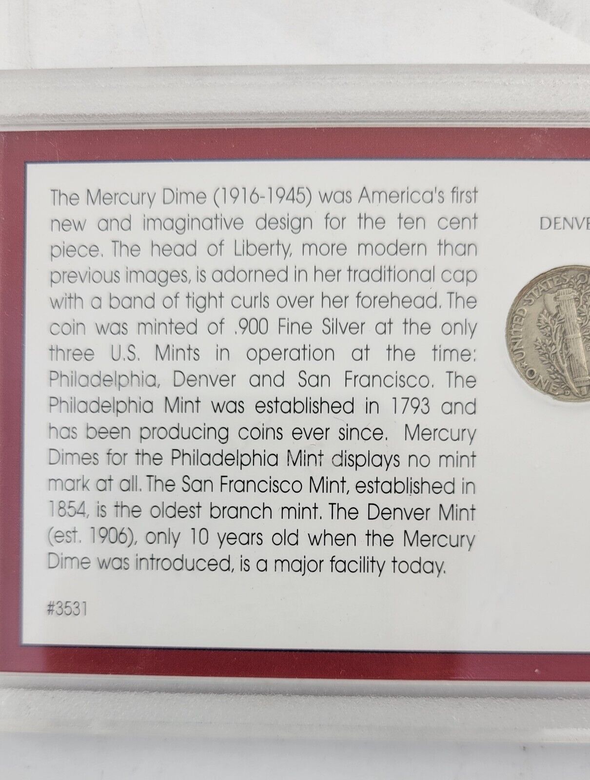 Mint Mark Collection Silver Mercury Dime 3 Coin Set 1942, 1943 D,and 1945 S