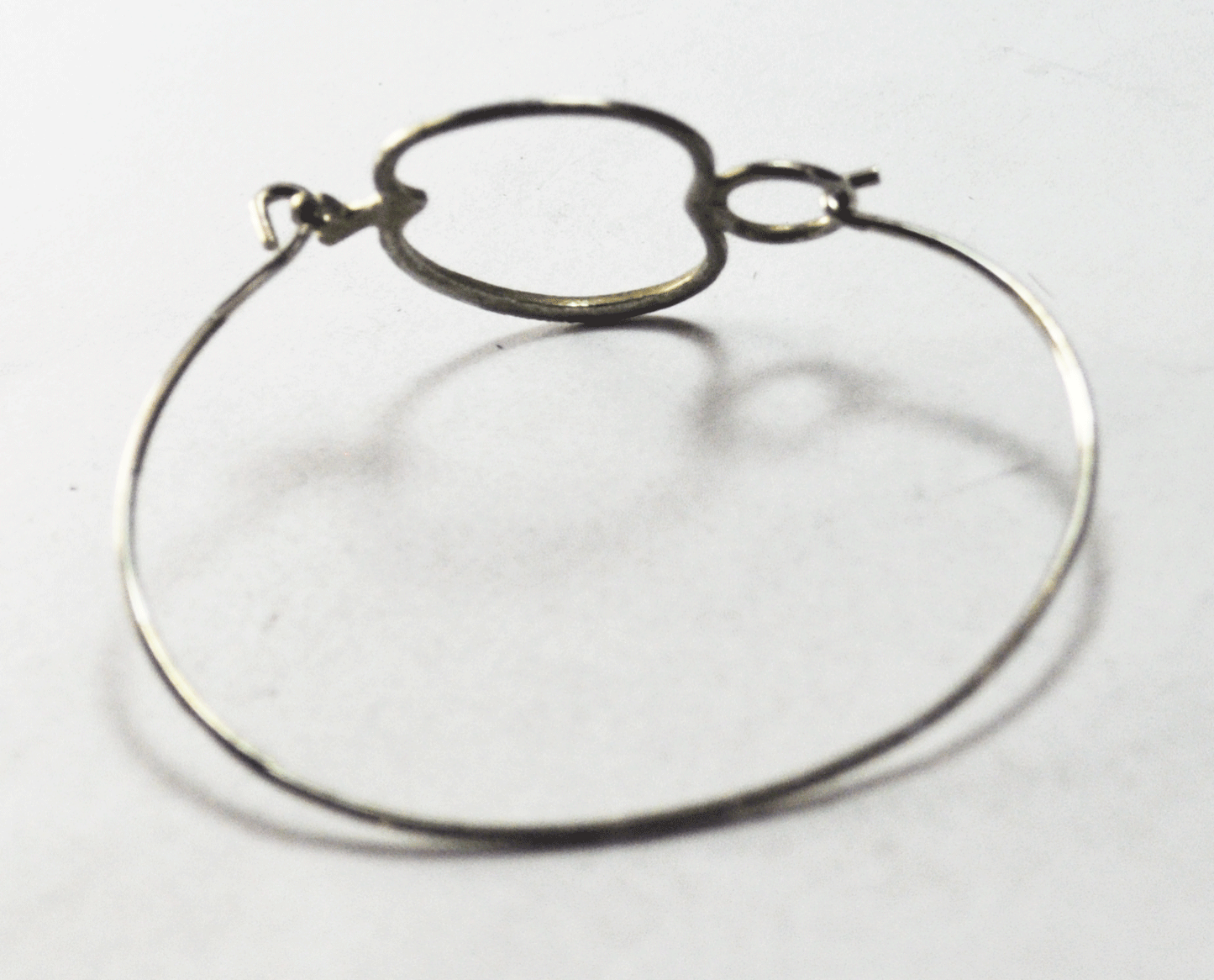 Silver Plated Latch Hook Pumpkin Apple Bangle Bracelet 1mm Wire 6-1/2" Wrist