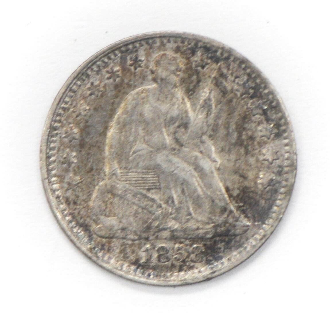 1858 H10c Seated Liberty Silver Half Dime Philadelphia