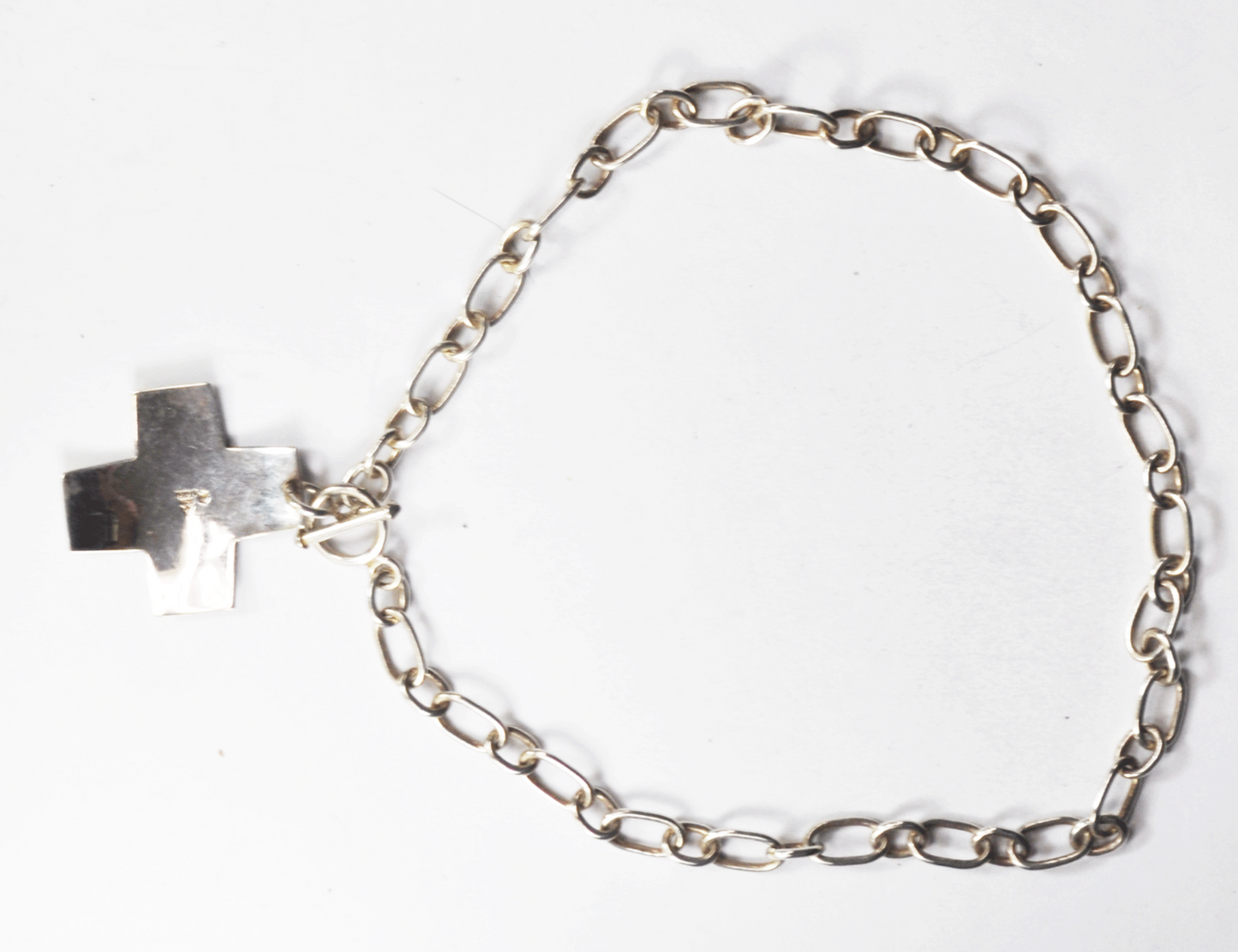 Sterling Silver Virtuosity 1.5" Cross N0557 Toggle 8mm 17" Necklace