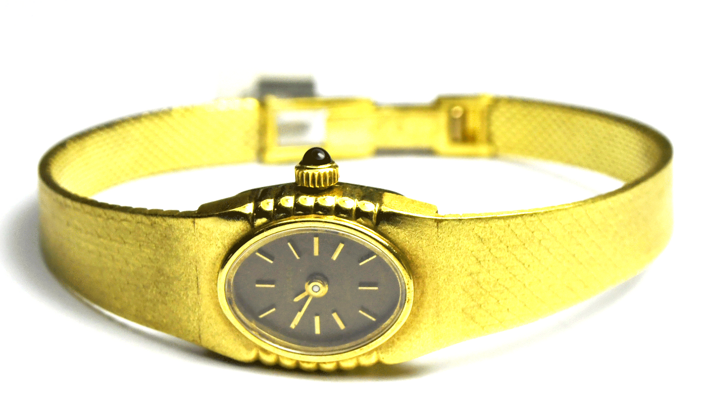 Women's Movado Vintage 14k Quartz Wristwatch Brown Dial 15mm 6.5"  27.6g