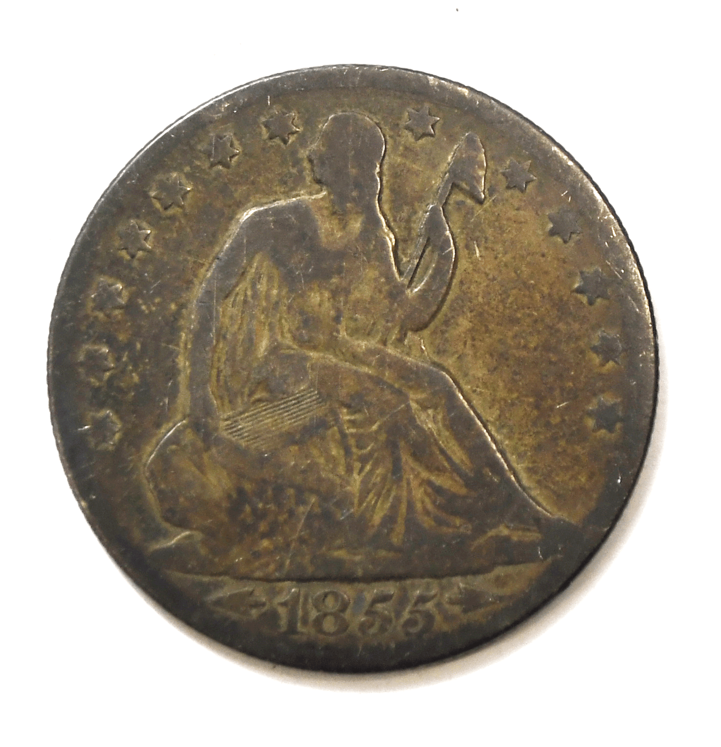 1855 O 50c Seated Liberty Silver Half Dollar Fifty Cents New Orleans