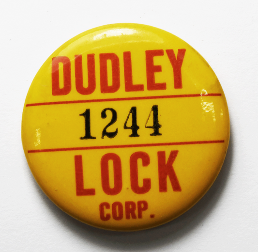 Vintage Dudley Lock Corp 1244 Pinback 32mm