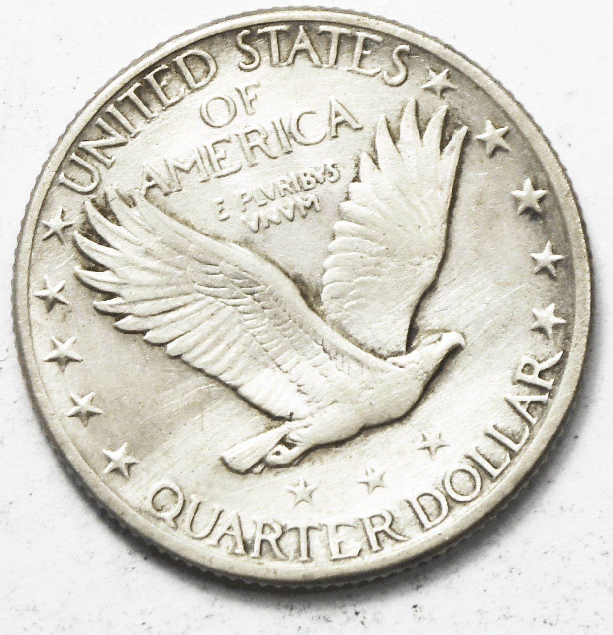 1918 D 25c Standing Liberty Silver Quarter Denver Cleaned