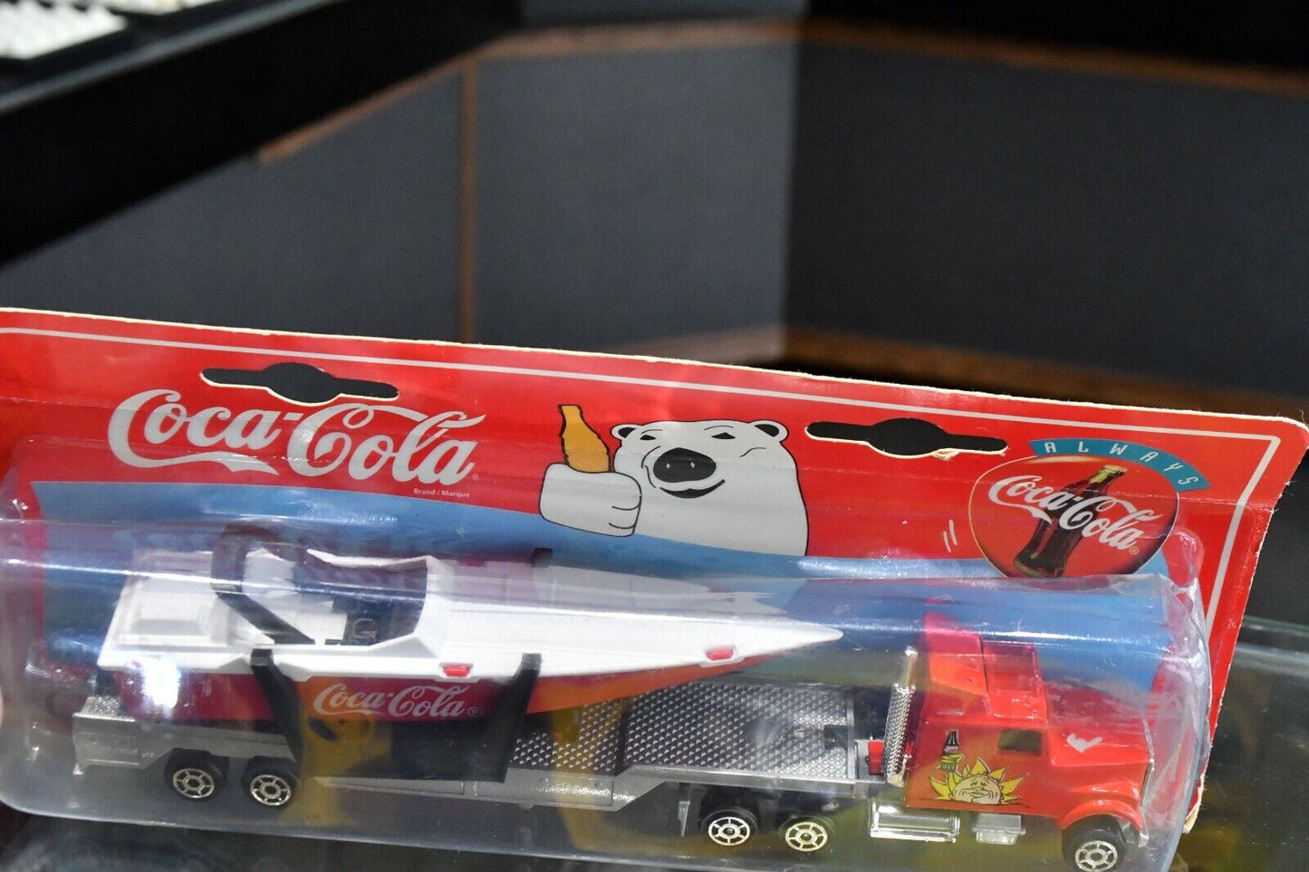 Coca-Cola Semi Trailer & Speedboat Toy Die-Cast Series 600 Sealed in Box