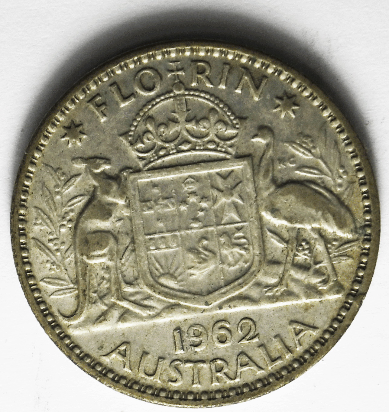 1962 Australia Florin Silver Coin KM# 60