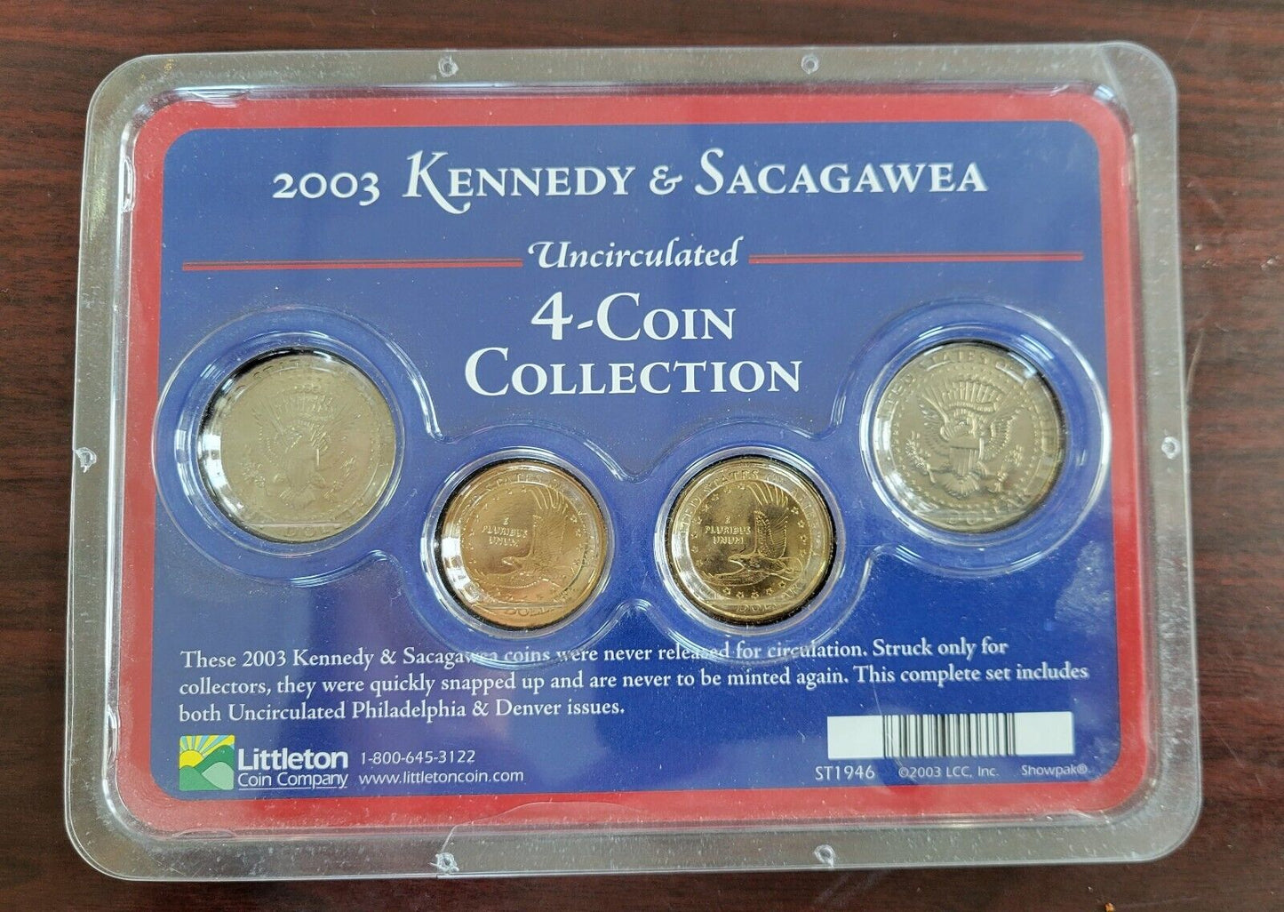 2003 P & D Uncirculated Kennedy Sacagawea Special Collector Edition 4 Coin Set