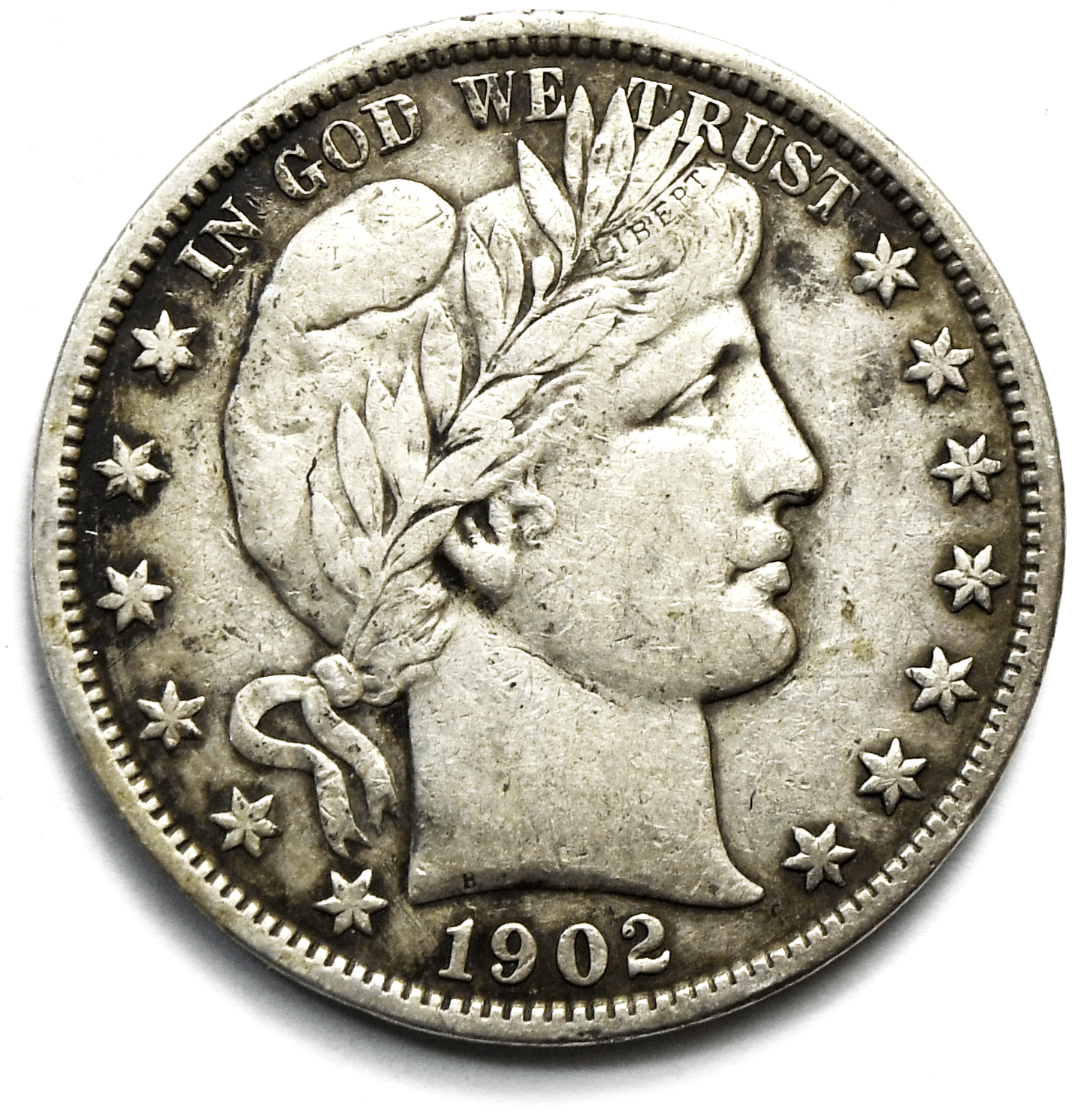 1902 S 50c Barber Silver Half Dollar Fifty Cents US San Francisco VF