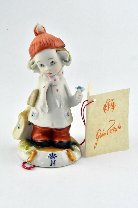 Original Capodimonte G. Pezzato School Girl Porcelain 4" Italy