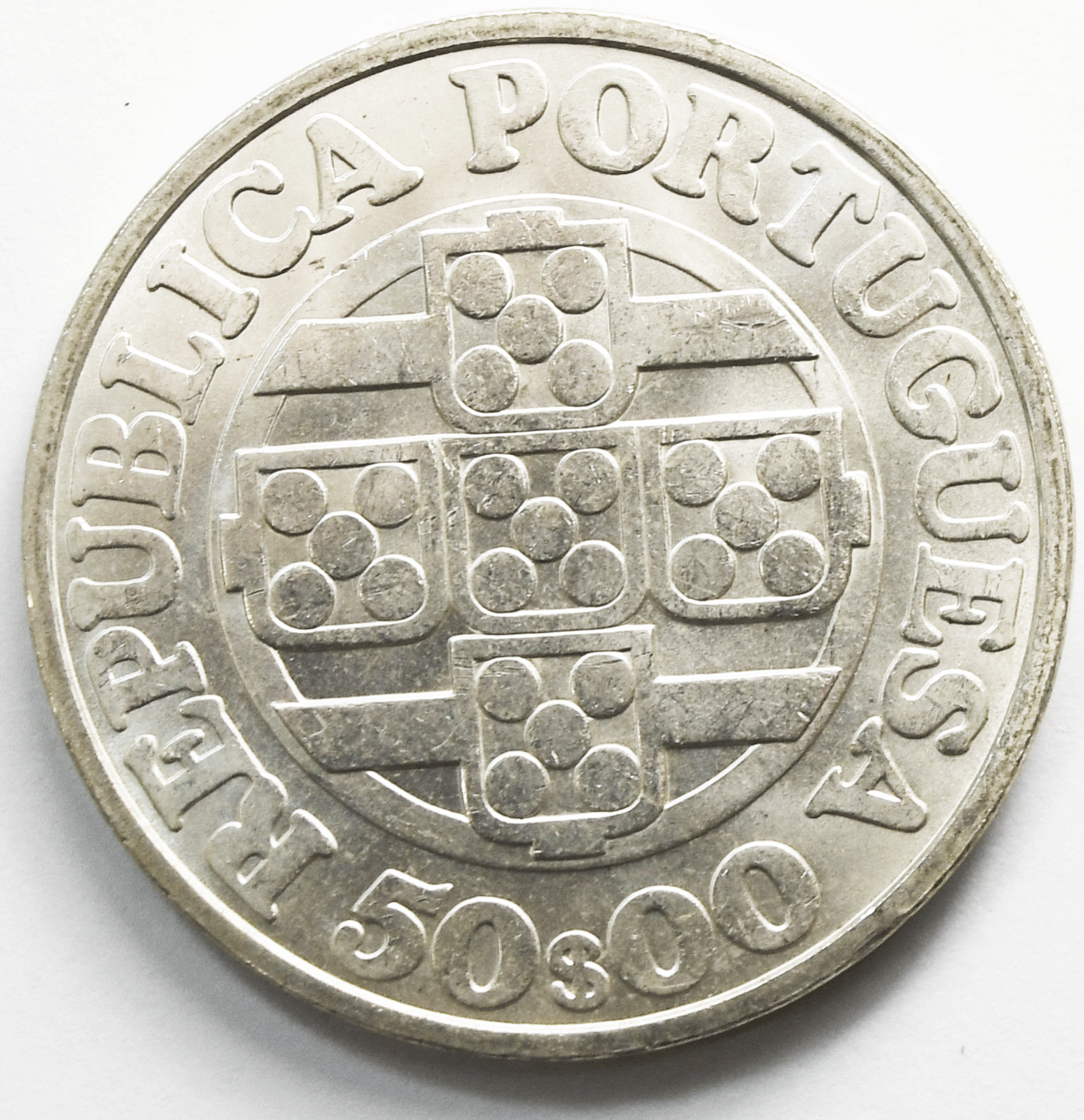 1971 Portugal 50 Escudos Silver Coin KM# 598 Uncirculated